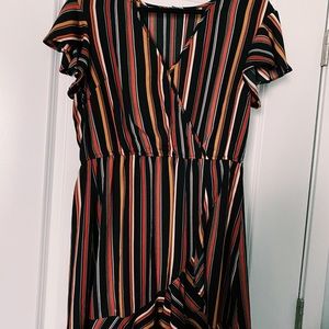 Striped Wrap-style dress Size L